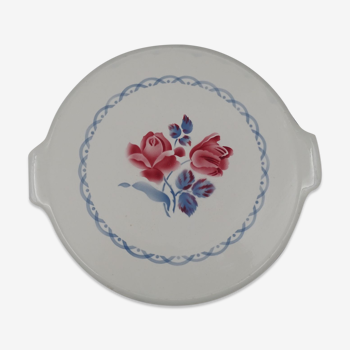 Digoin earthenware pie dish - Sarreguemines- Model Cannes - Rose decoration - circa 1940