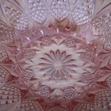 Vintage pink glass fruit bowl – ø 33 cm, h 7 cm