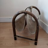 Vintage rattan magazine rack