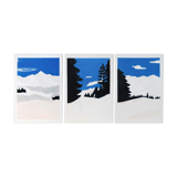 La Montagne, series of 3 vertical illustrations in the format 14.5 x 21 cm
