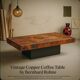 Table basse vintage en cuivre de Bernhard Rohne, années 1970