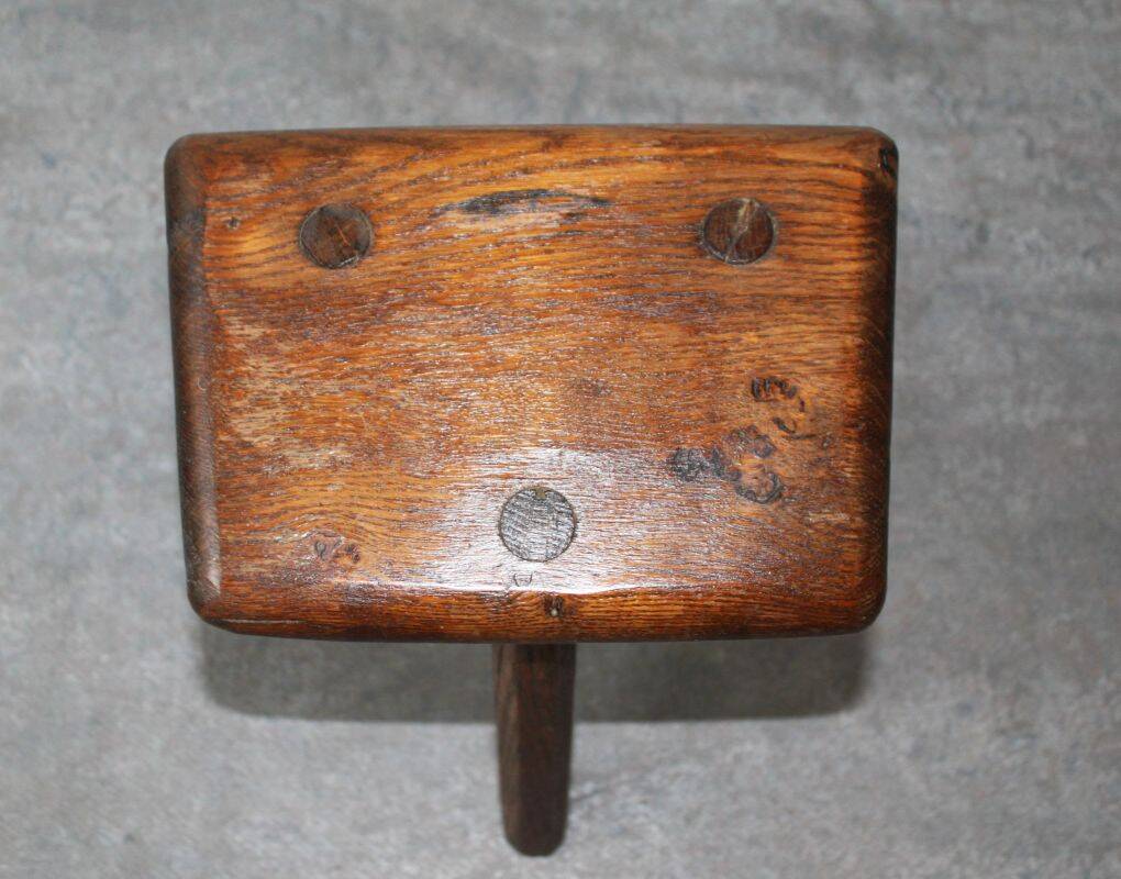 Brutalist tripod stool, 50s.