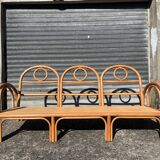 Vintage bamboo rattan sofa