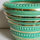 Ceramic pot cover in Art-Deco slurry