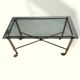 Brass and smoked glass coffee table, neoclassical design.