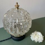 Lampe à poser vintage - globe en verre transparent