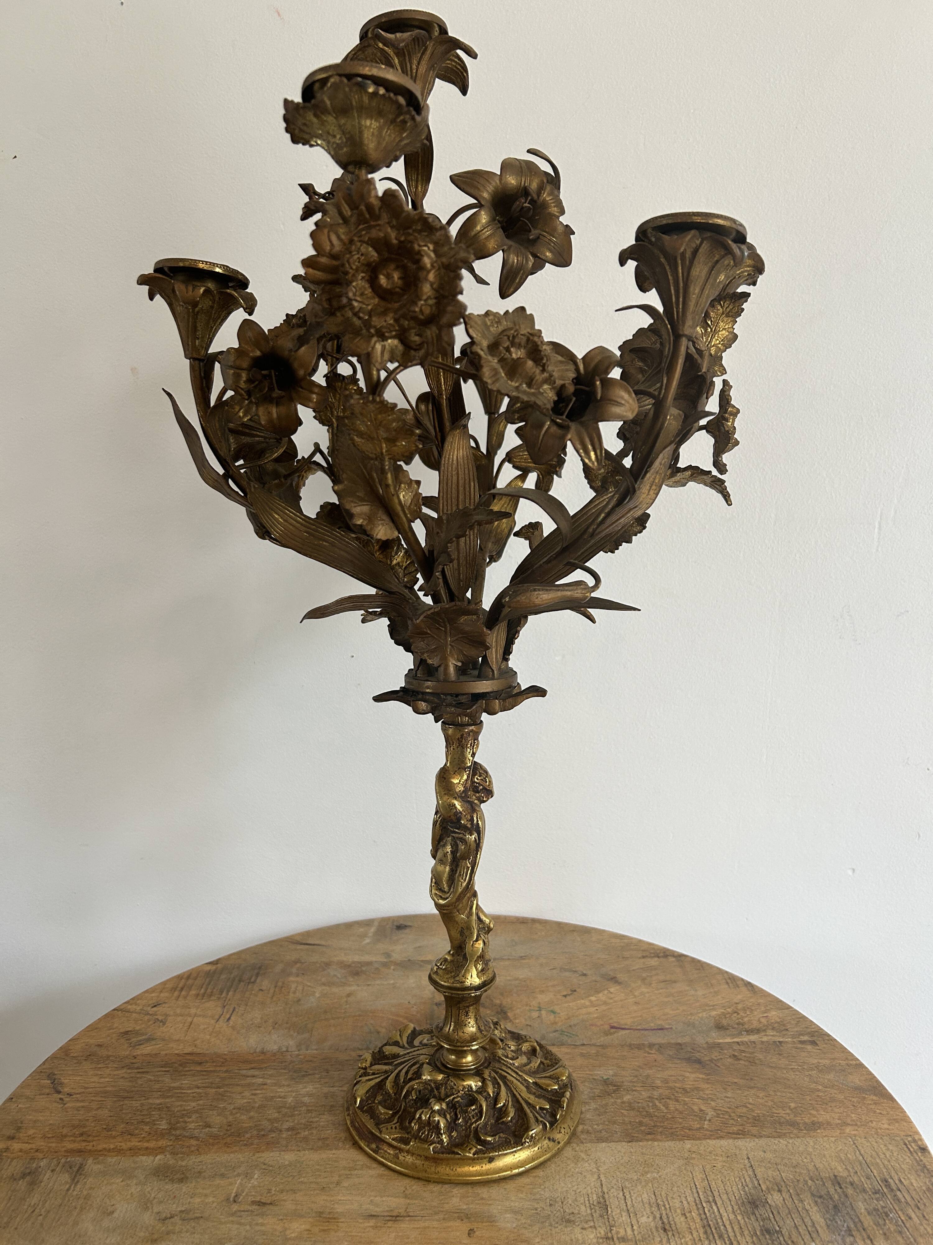 Gilded bronze candelabrum from the Napoléon III period.
