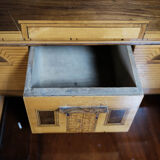 Empire bureau of polished mahogany with inlaid wood, 1840s