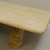 Table basse carrée travertin par Angelo Mangiarotti
