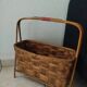 Vintage magazine rack in rattan/wood