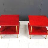Pair of lacquered goatskin side tables by Aldo Tura, 1960s