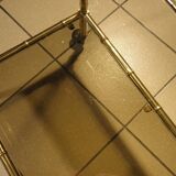 Serving trolley, table on wheels in "bamboo" brass
