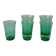 lot de 5 verres à eau en verre vert made in France années 70