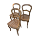 Lot de 3 chaises cannées Louis Philippe