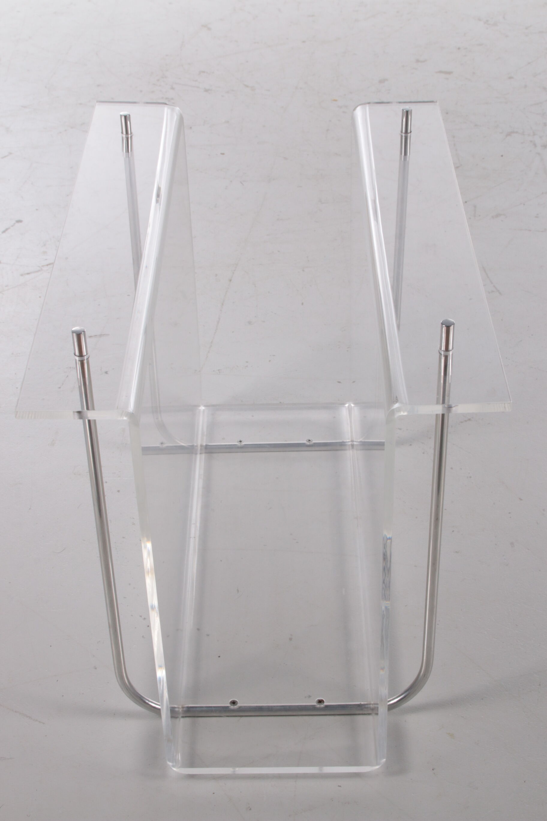 Plexiglass Storage rack with metal accents, 1970