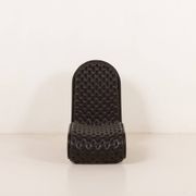 Verner Panton black leather chaise longue for Fritz Hansen, 1970s