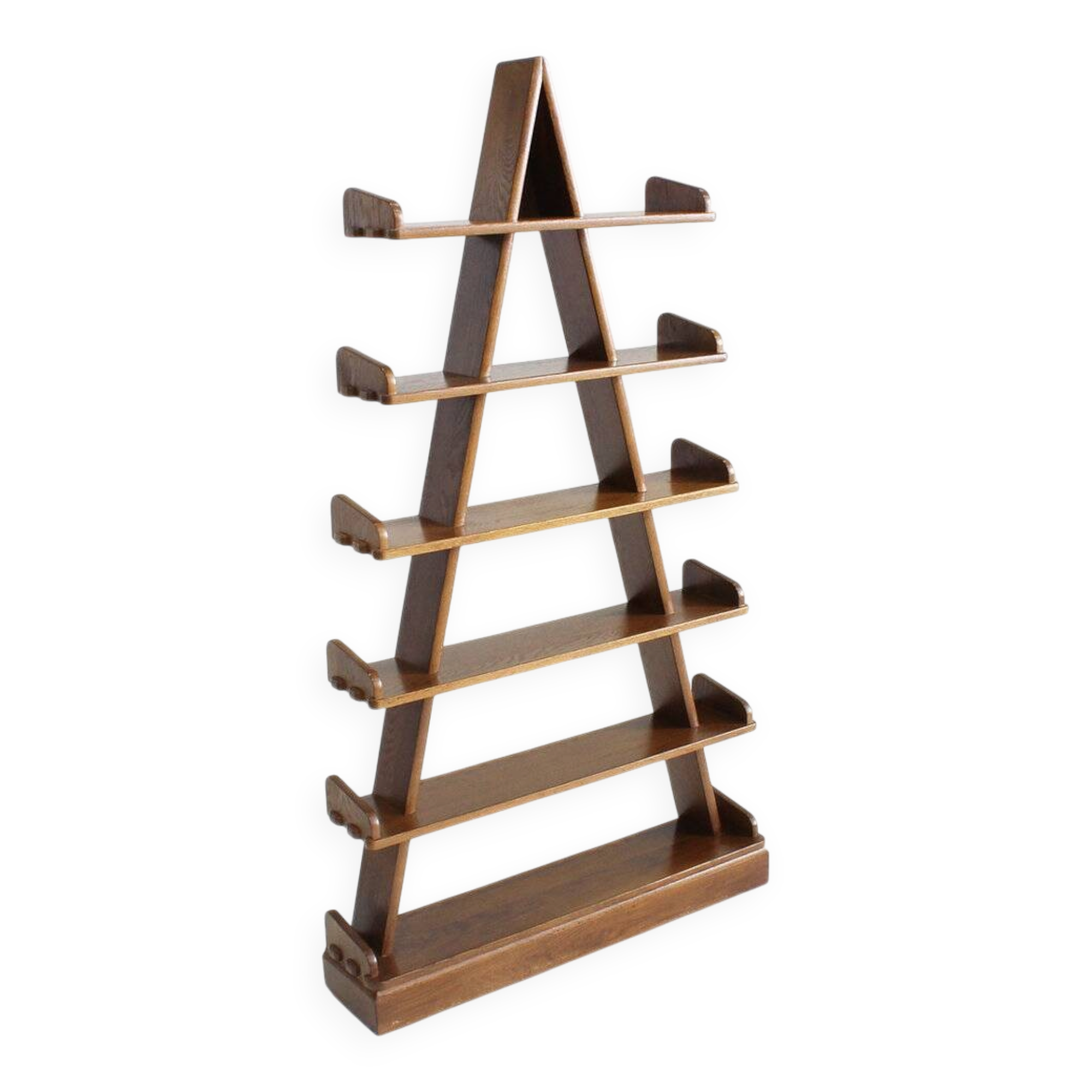 Vintage brutalist pyramid shelving unit bookcase
