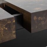 Coffee table forming a bar with sliding top. 1970s.