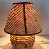 Paire de lampes en bambou et osier