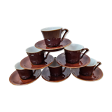 6 cups from 1940/50 enameled ceramic