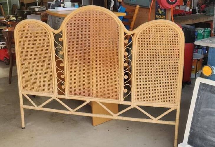 Rattan cane headboard