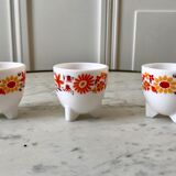 Trio of Arcopal cockroaches colorful flowers 70s