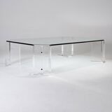 Table basse en lucite et verre, karl springer, 1970s