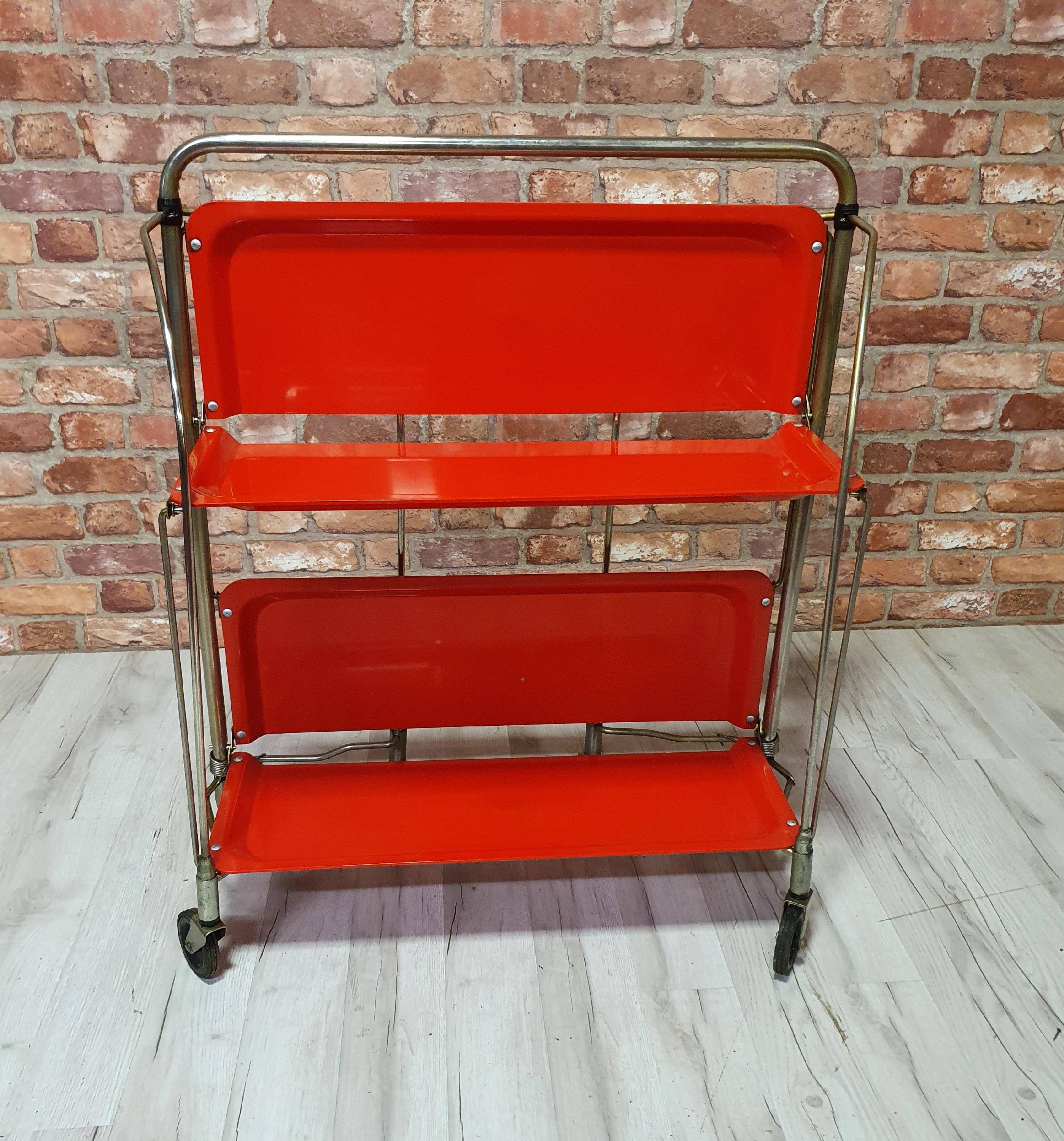 Foldable bar on wheels, Germany, 1970s Bremshey Dinett