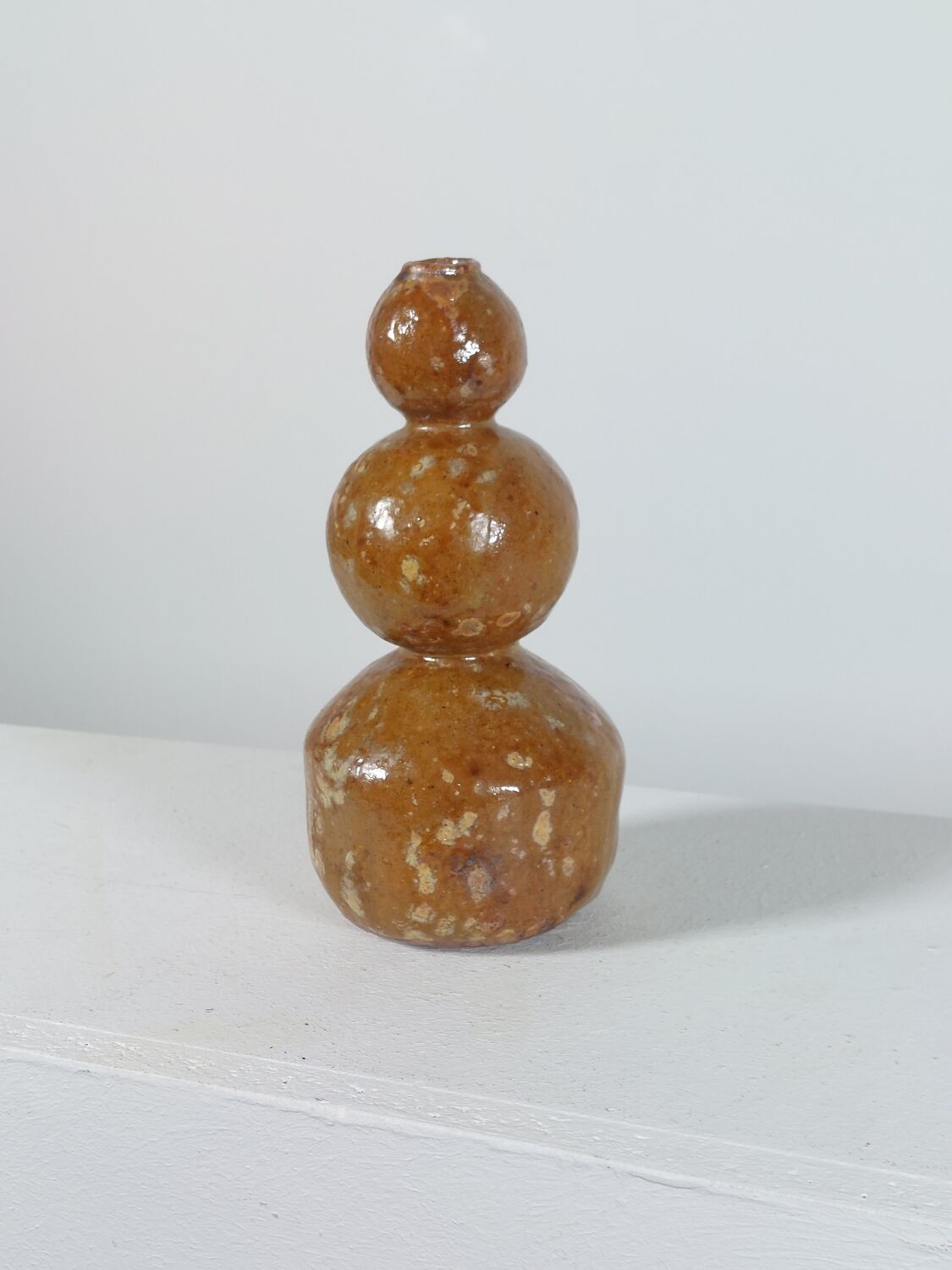 Small vintage one if a kind ceramic vase sphere decor