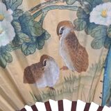 Large Vintage Chinese Fan With Birds, from the 1960/70s