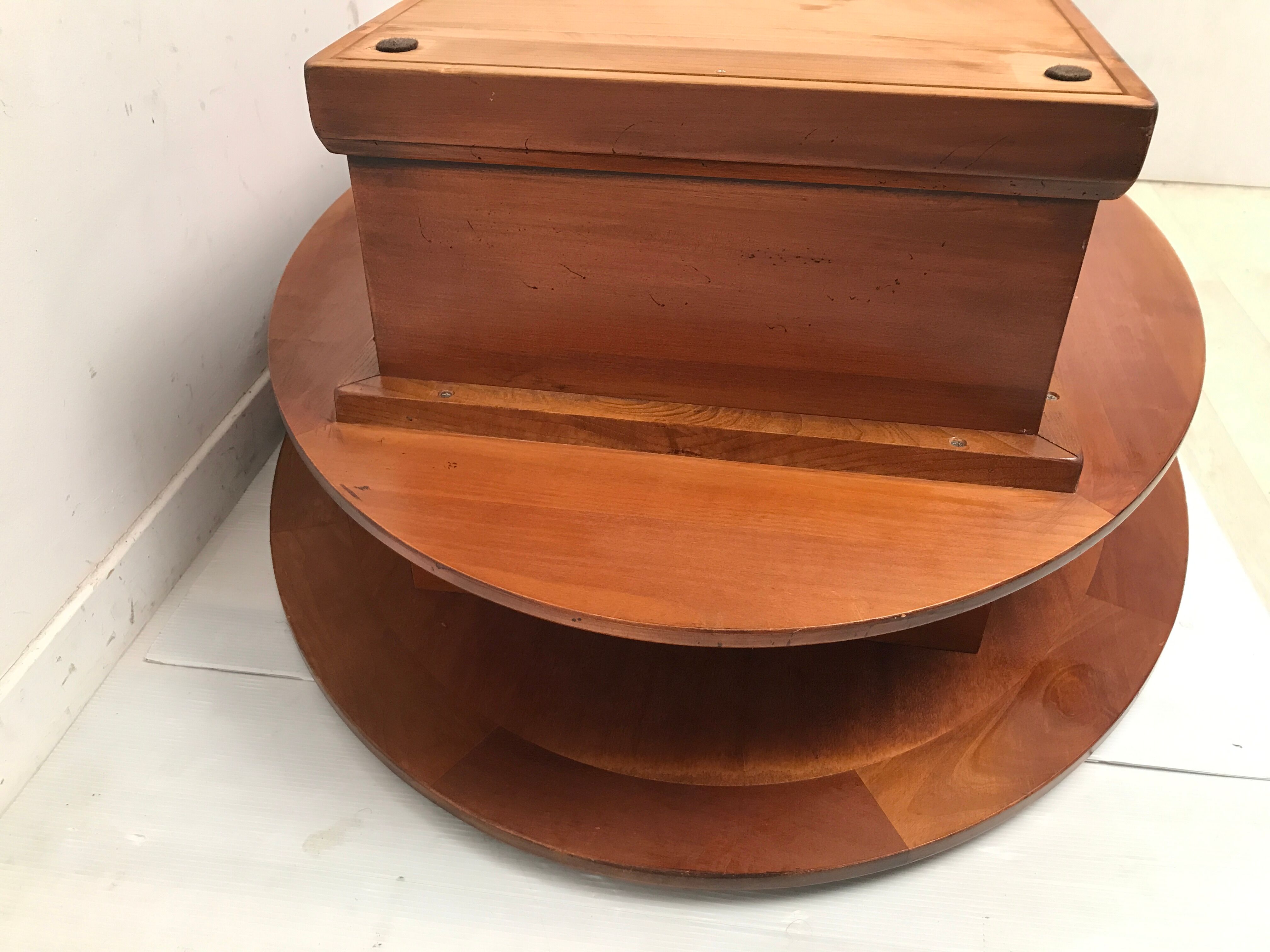 Coffee table bar trunk oval vintage cherry 70s-80s