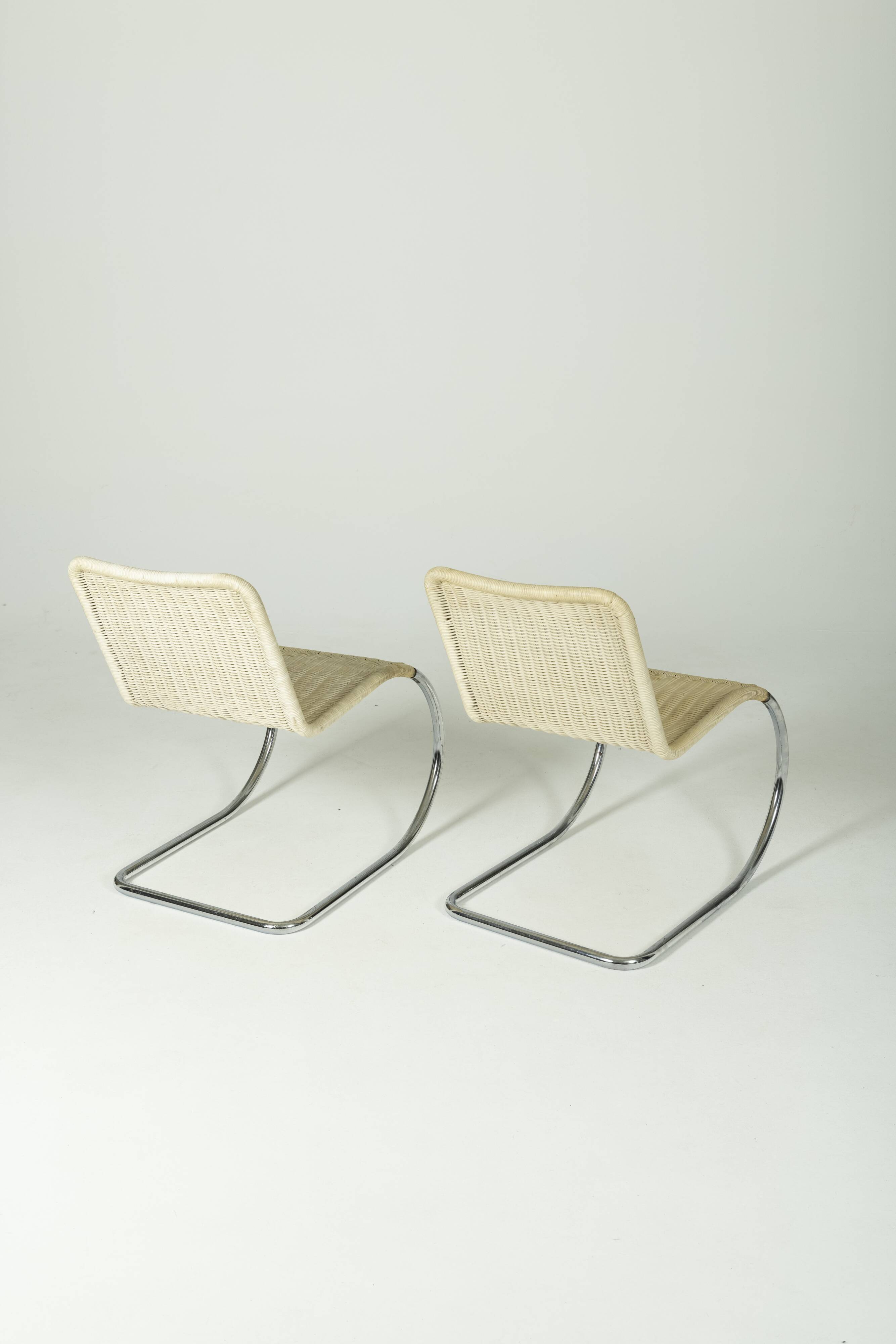 Bauhaus "MR10" chairs by Ludwig Mies van der Rohe, Tecta edition circa 1990