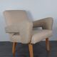 Pair of Jitona armchairs reupholstered Beige Fabric, Czech 1960s