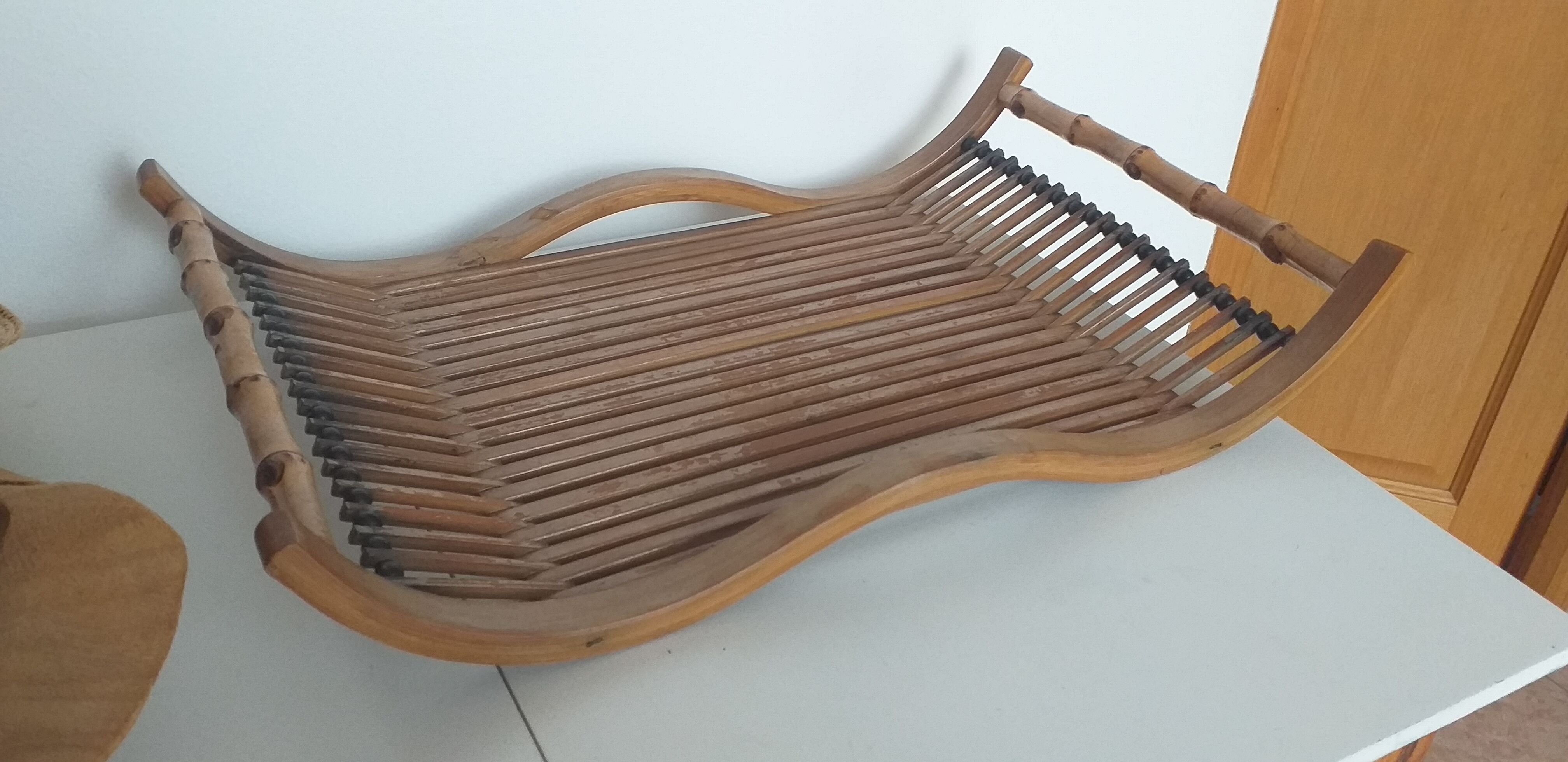 Wooden and bamboo tray