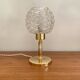 Table lamp desk bedside globe antique chiseled glass and brass base