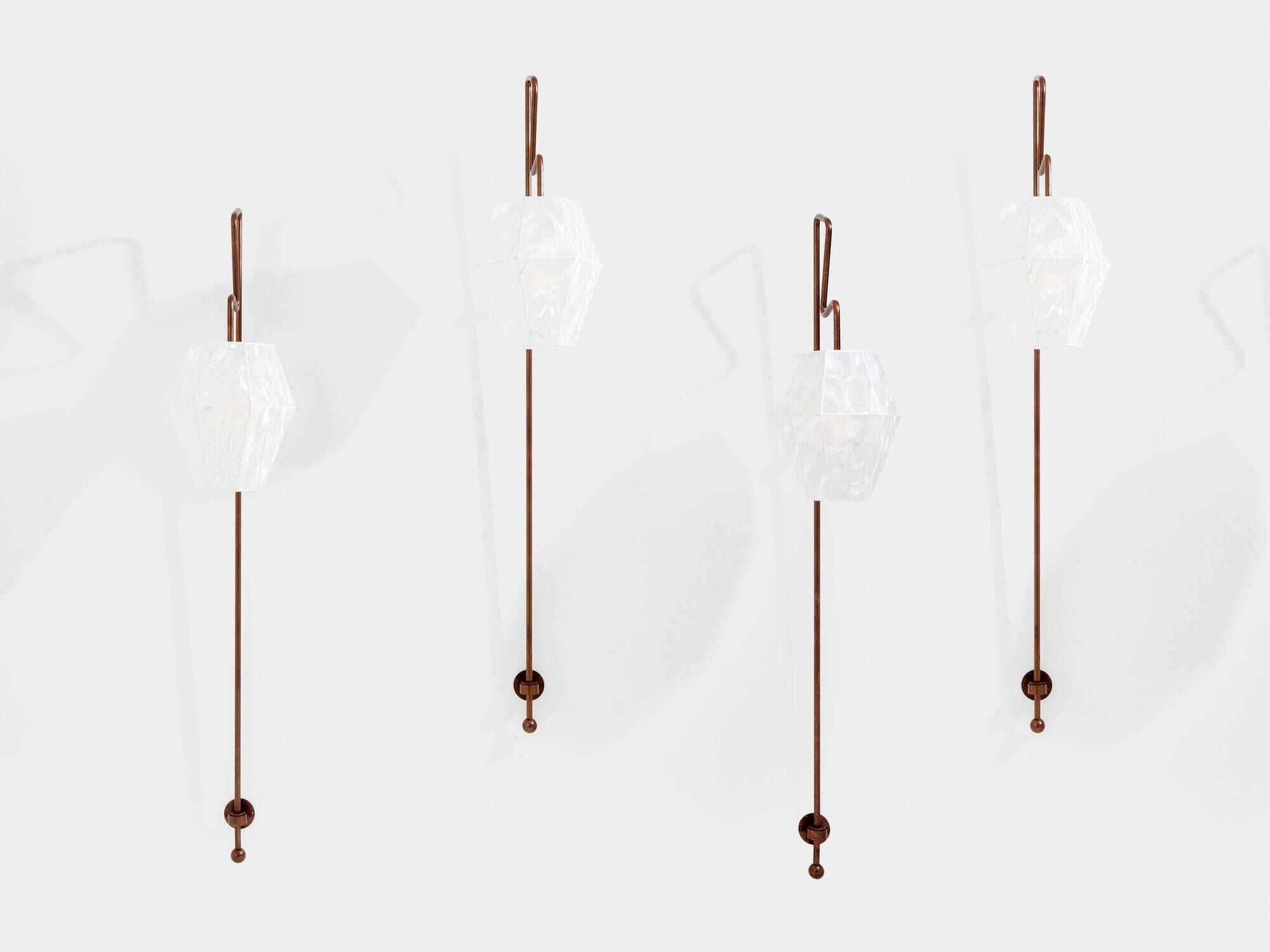 Pair of large patinated metal wall sconces by Mattia Bonetti 2009