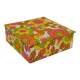 70s box in oilcloth fabric psychedelic floral decoration