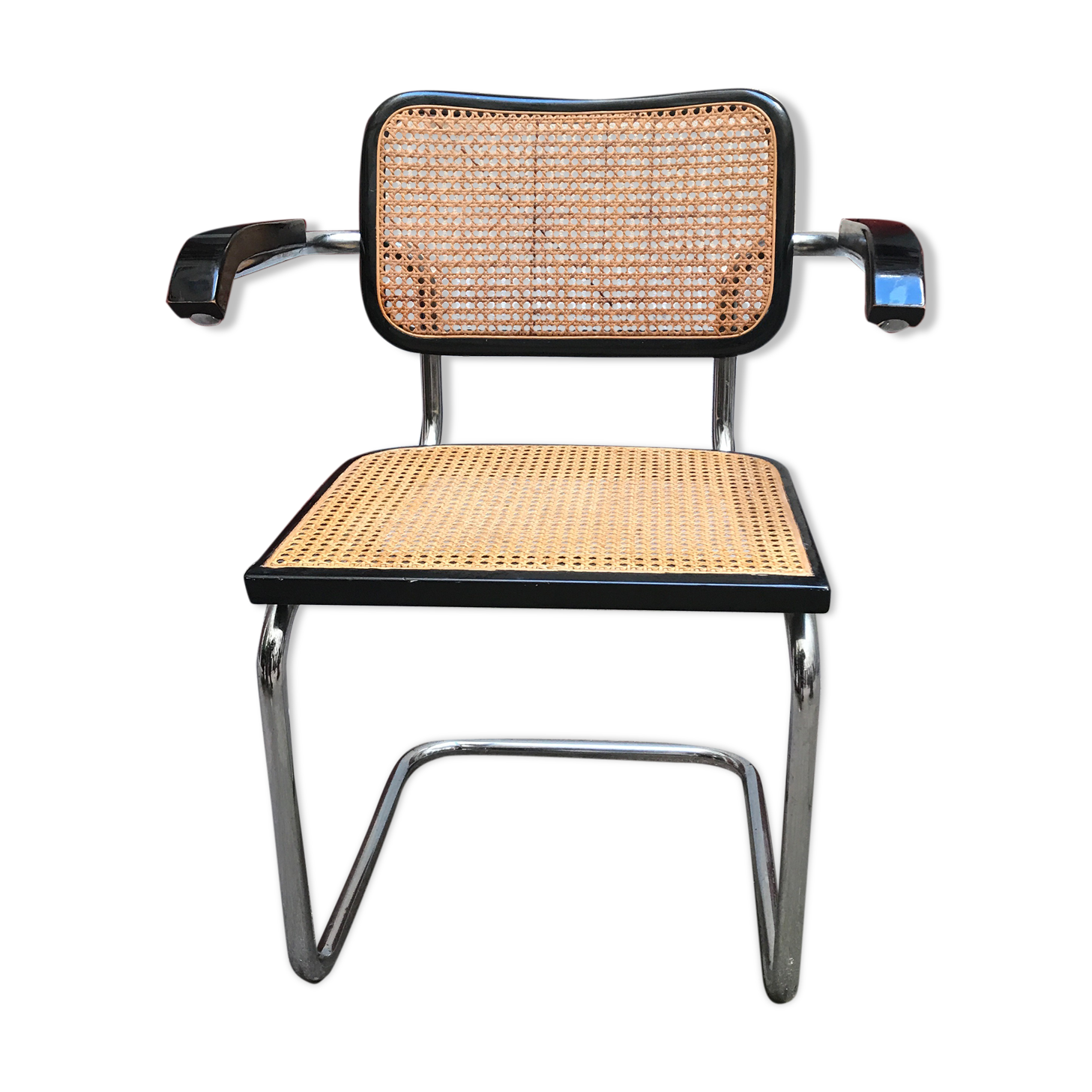 Marcel Breuer armchair, chrome and black chair