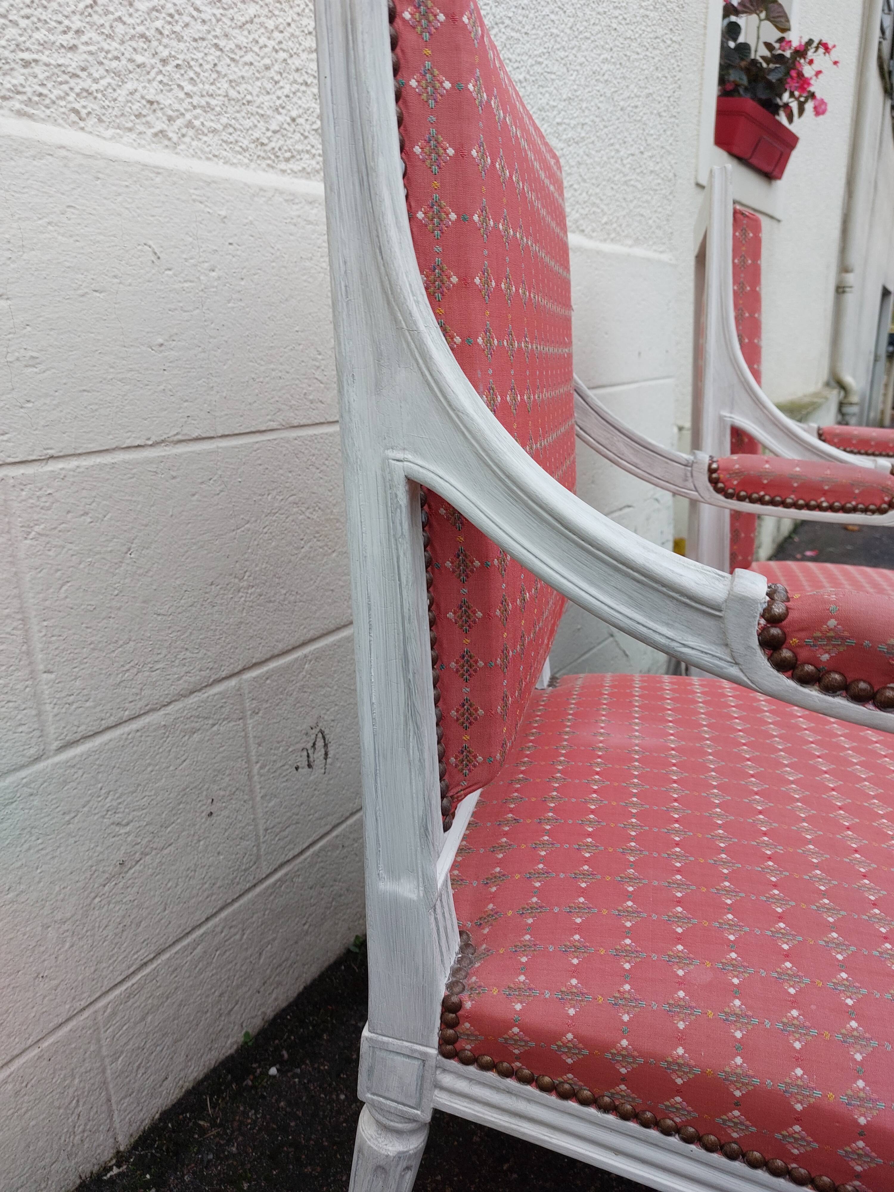 Pair of Louis XVI style armchairs