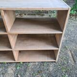 Trades furniture with raw wood lockers