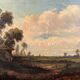 Godchaux. Oil on panel, animated landscape. 19th century