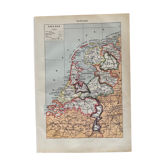 Lithograph and map of the Netherlands from 1922