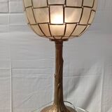 Gold metal and mother-of-pearl lamp from the 70s