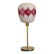 Table lamp with a vintage "Jacquard" glass globe and a golden foot