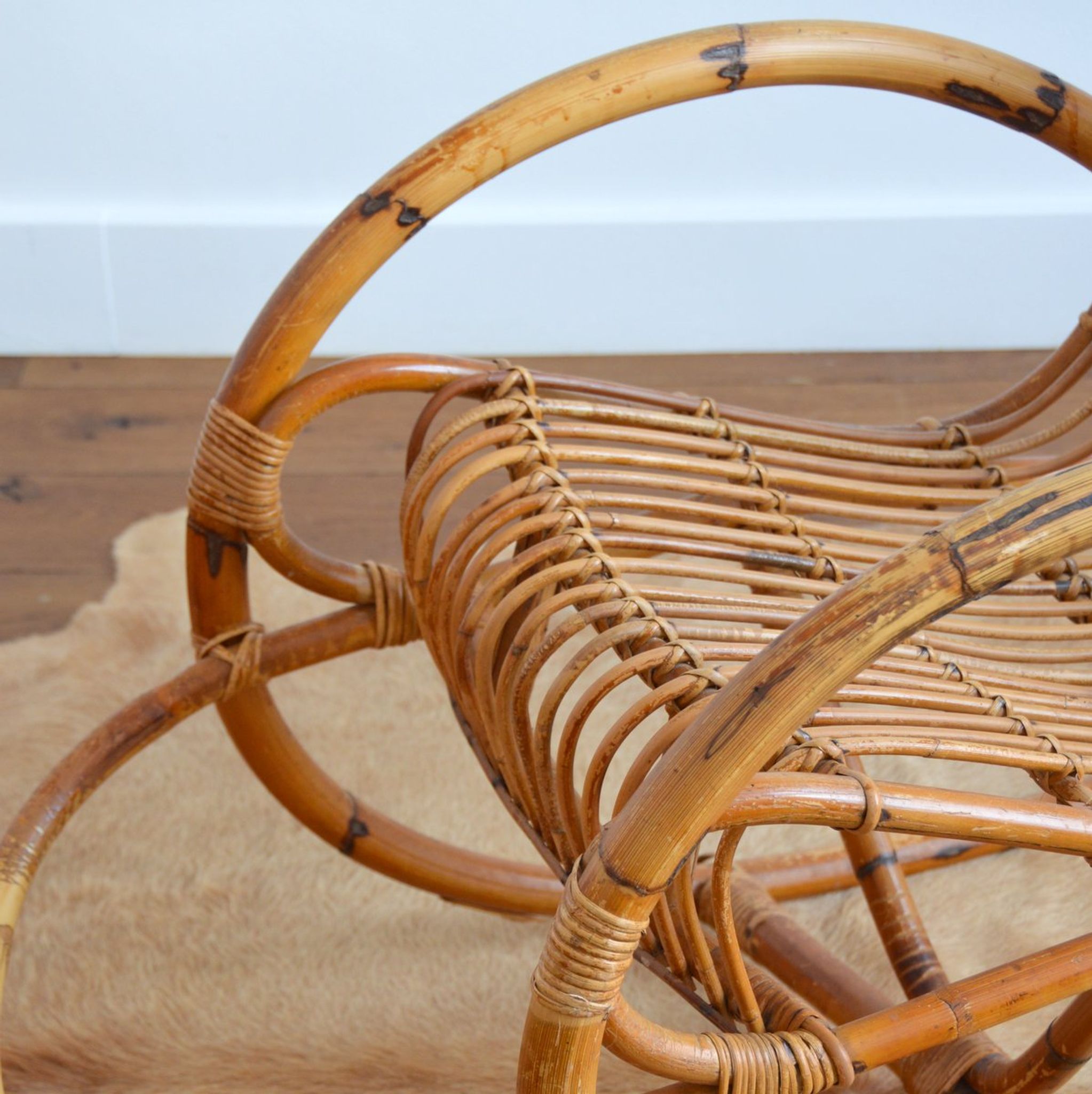 Rattan rocking chair Rohe Noordwolde 50/60s