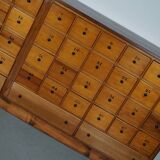 Grande apothicairerie / meuble d'école industrielle néerlandaise en hêtre, milieu du 20e siècle