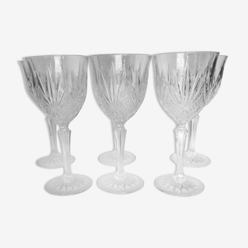 Ensemble de 6 verres à eau en cristal