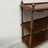 Napoleon III console table with three shelves in mahogany and veneer, 19th century