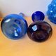 Blue glass bud vases