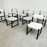 Set of 8 brutalist dining chairs by Emiel Veranneman for Decoene, 1970s